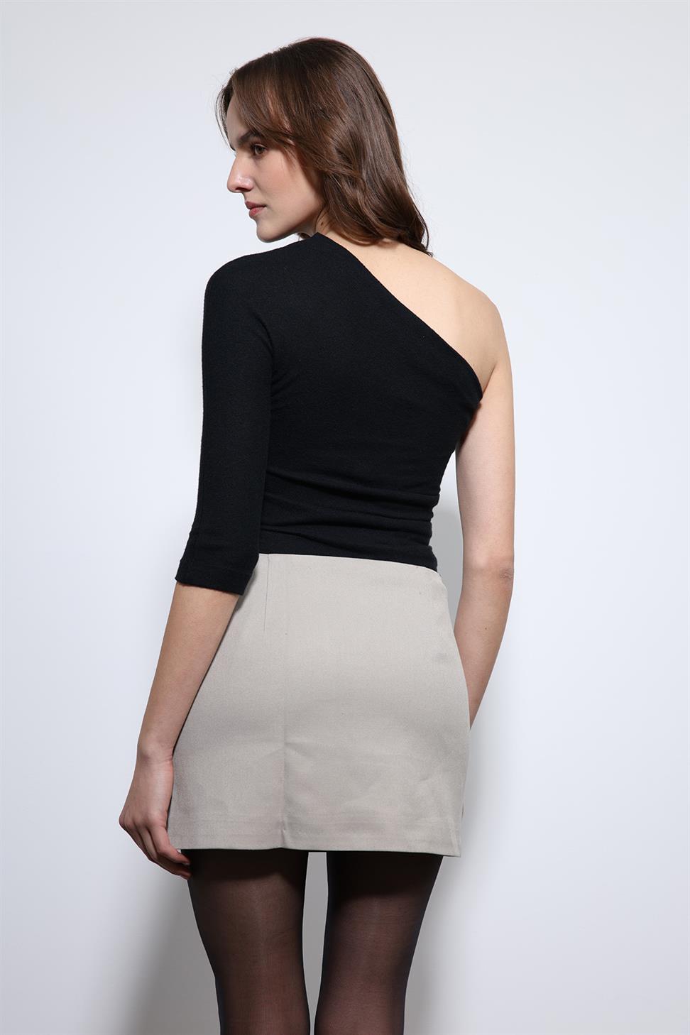 Antioch Siyah Asimetrik Yaka Top