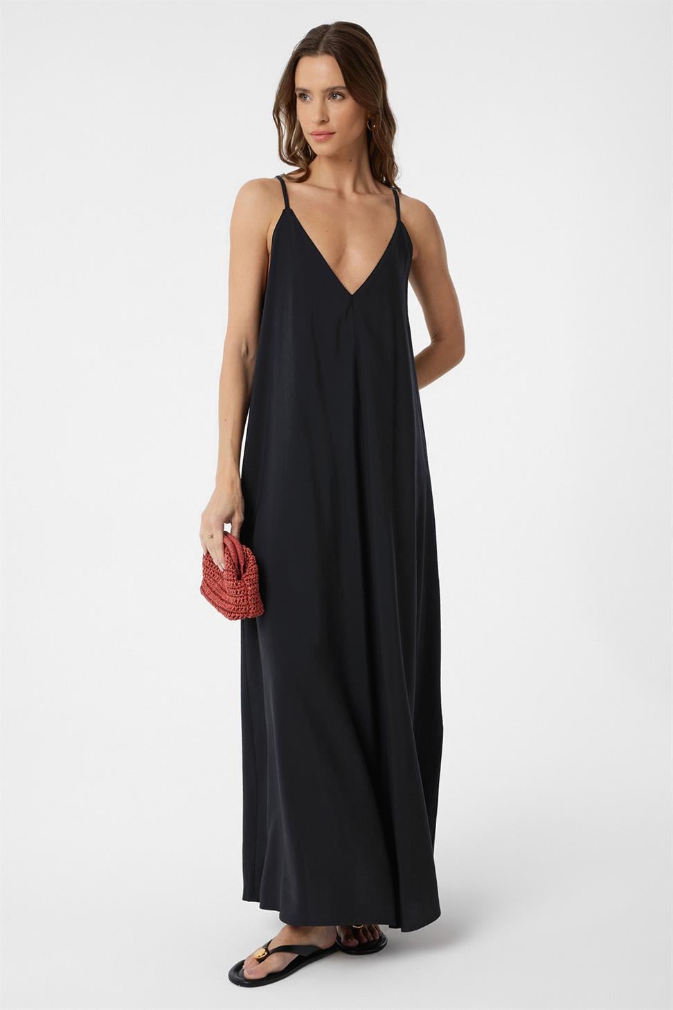 فستان نسائي طويل من Modal مع حمالات