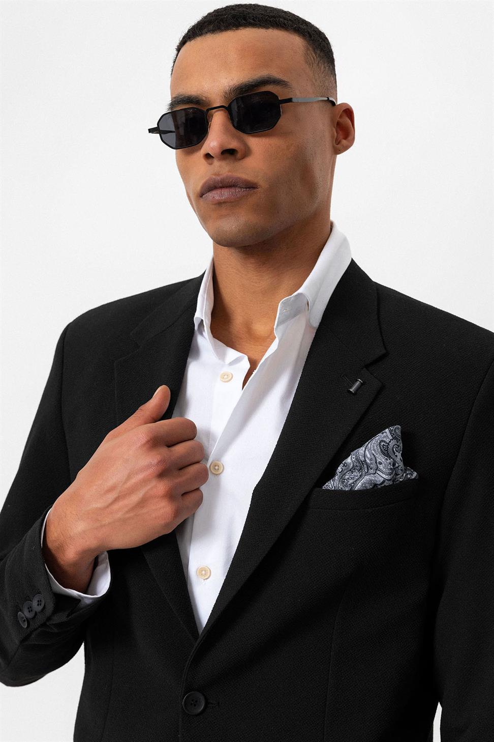 سترة بليزر للرجال غير مبطنة بزر واحد