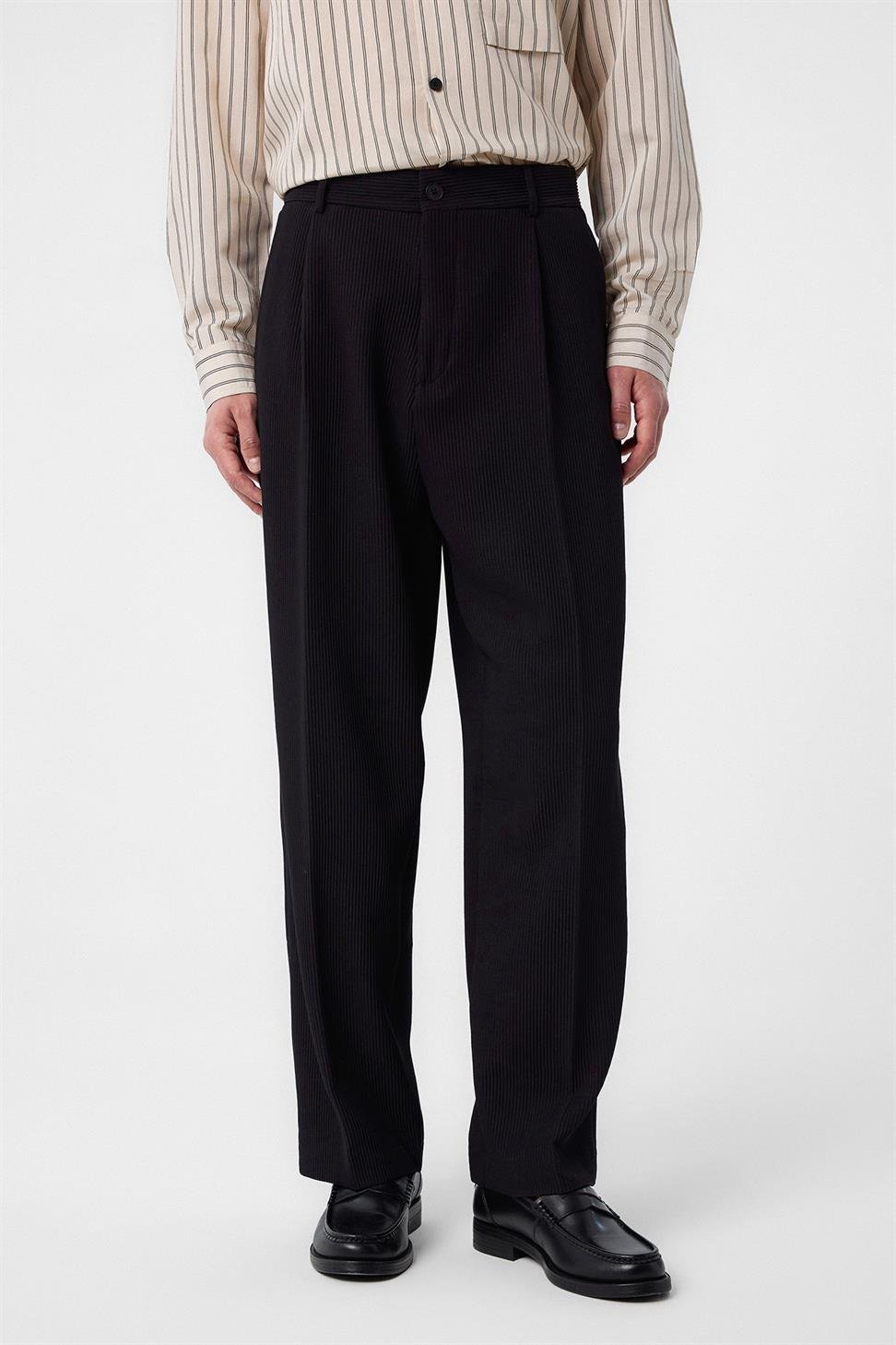 Antioch Siyah Baggy Fitilli Erkek Pantolon