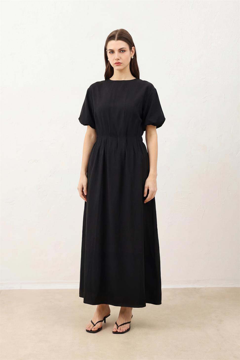 فستان نسائي بأكمام بالون بطول متوسط