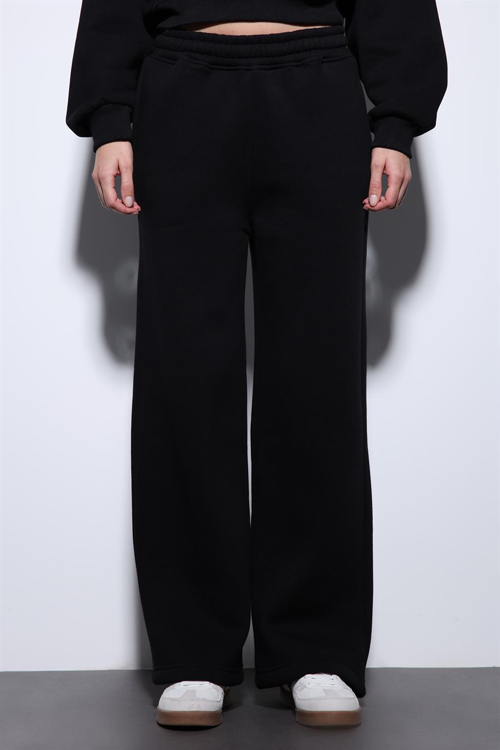 Antioch Siyah Basic Ayarlanabilir Paça Kadın Eşofman Altı