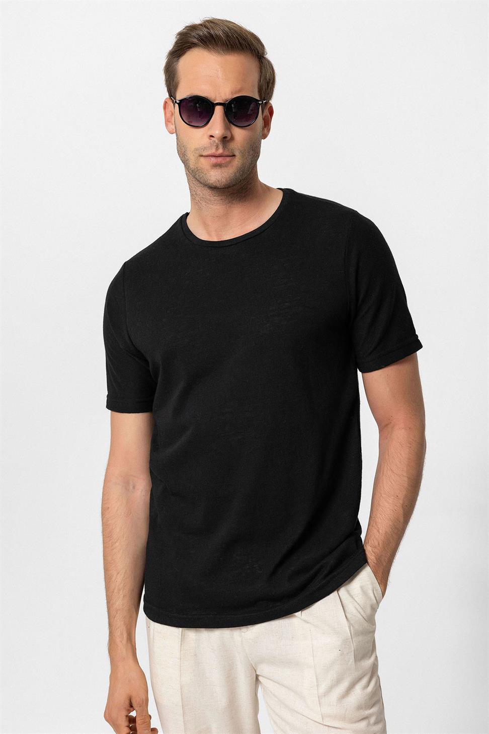 تيشيرت رجالي برقبة كرو أساسية للرجال