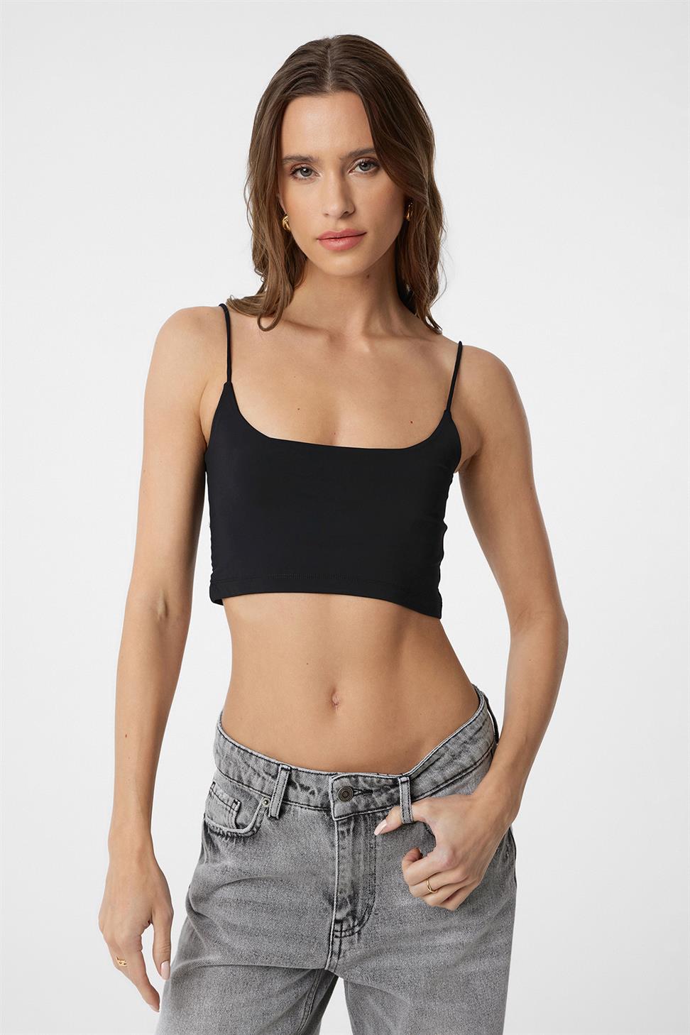 Antioch Siyah Basic Kadın Askılı Top