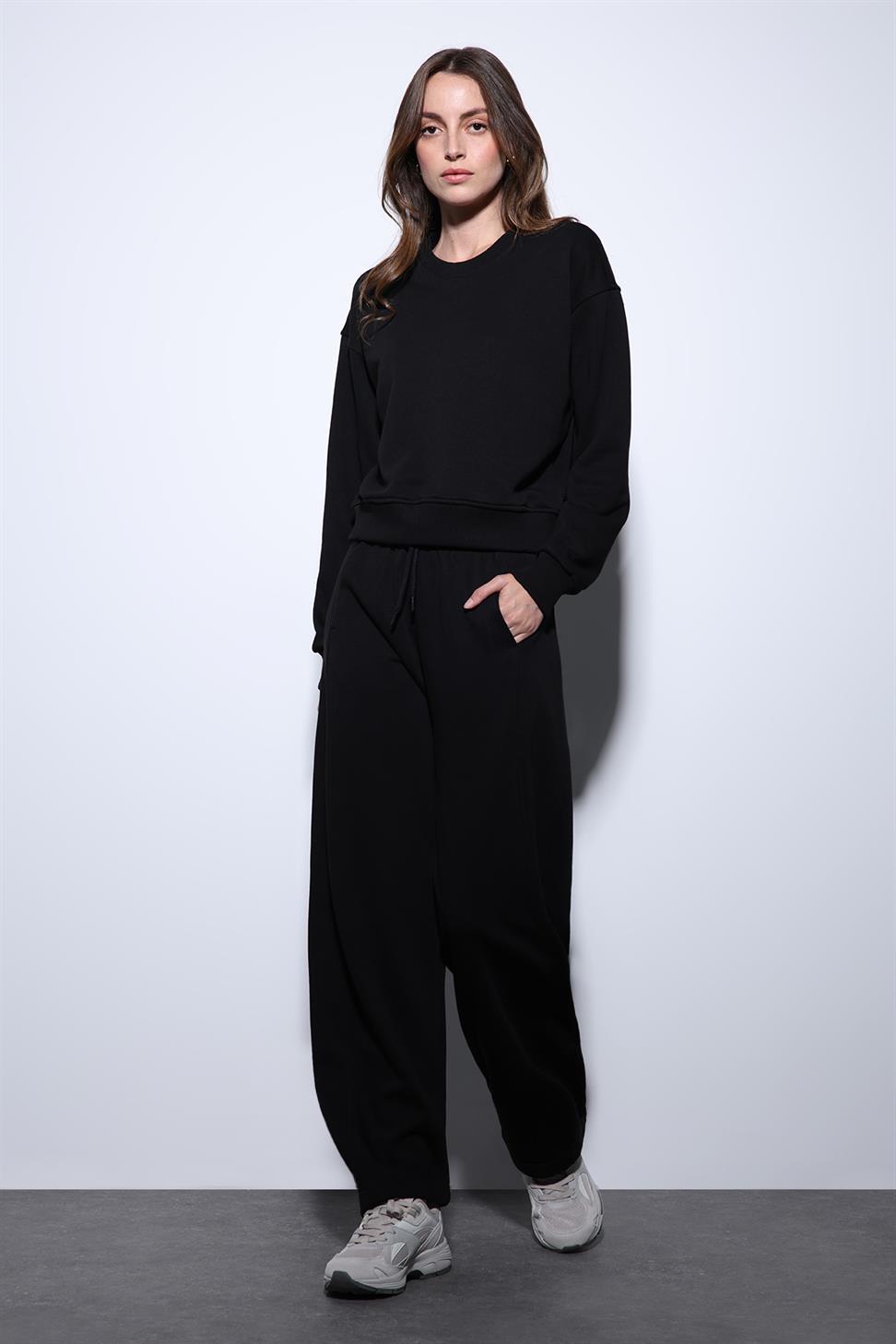 Antioch Siyah Basic Kadın Sweatshirt