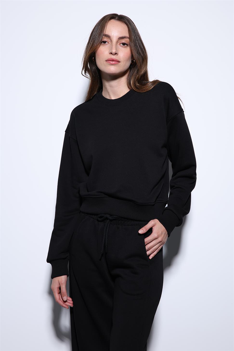 Antioch Siyah Basic Kadın Sweatshirt