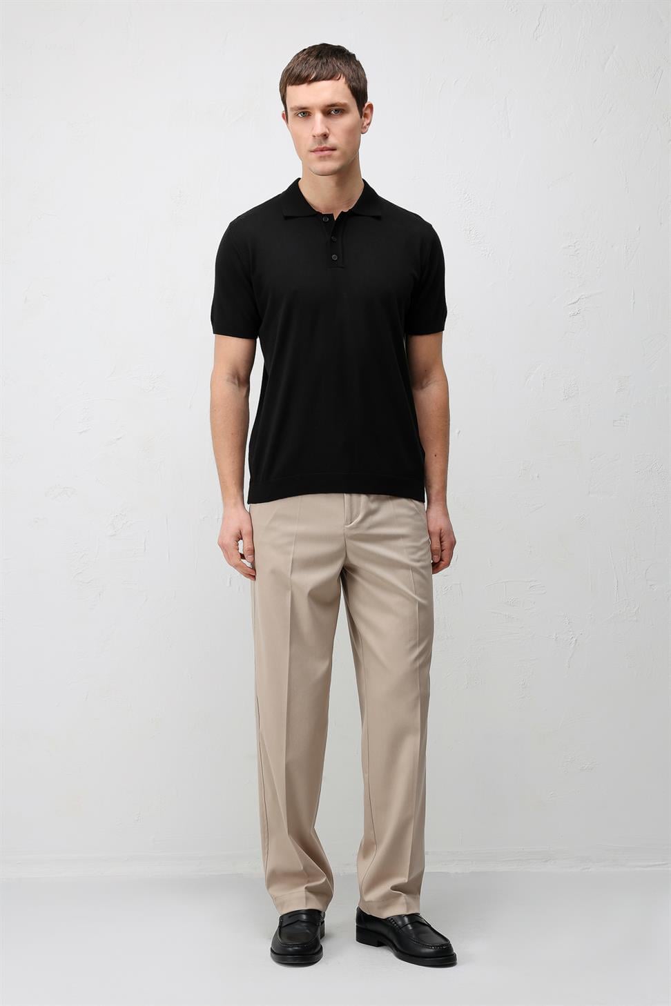 Comfort Slim Polo Neck Mens Knit T-Shirt
