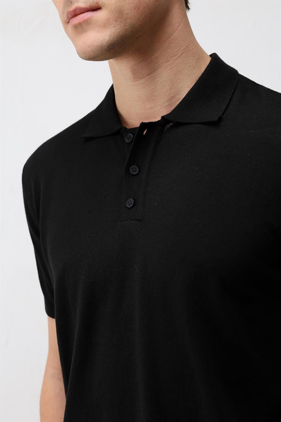 Comfort Slim Polo Neck Mens Knit T-Shirt