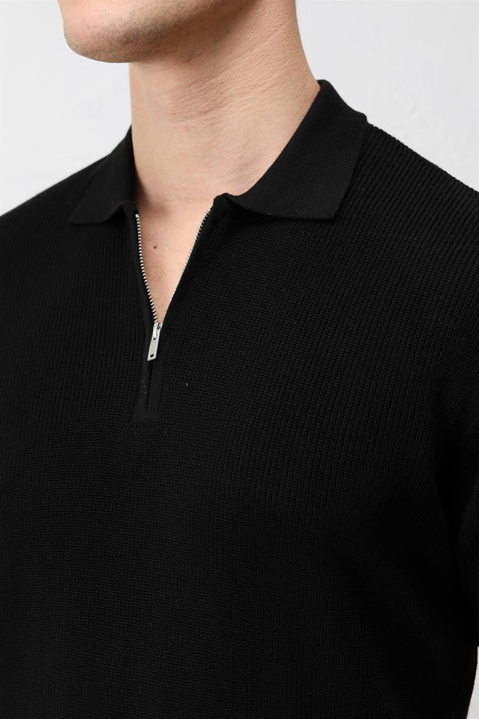 Comfort Slim Zippered Mens Knit T-Shirt