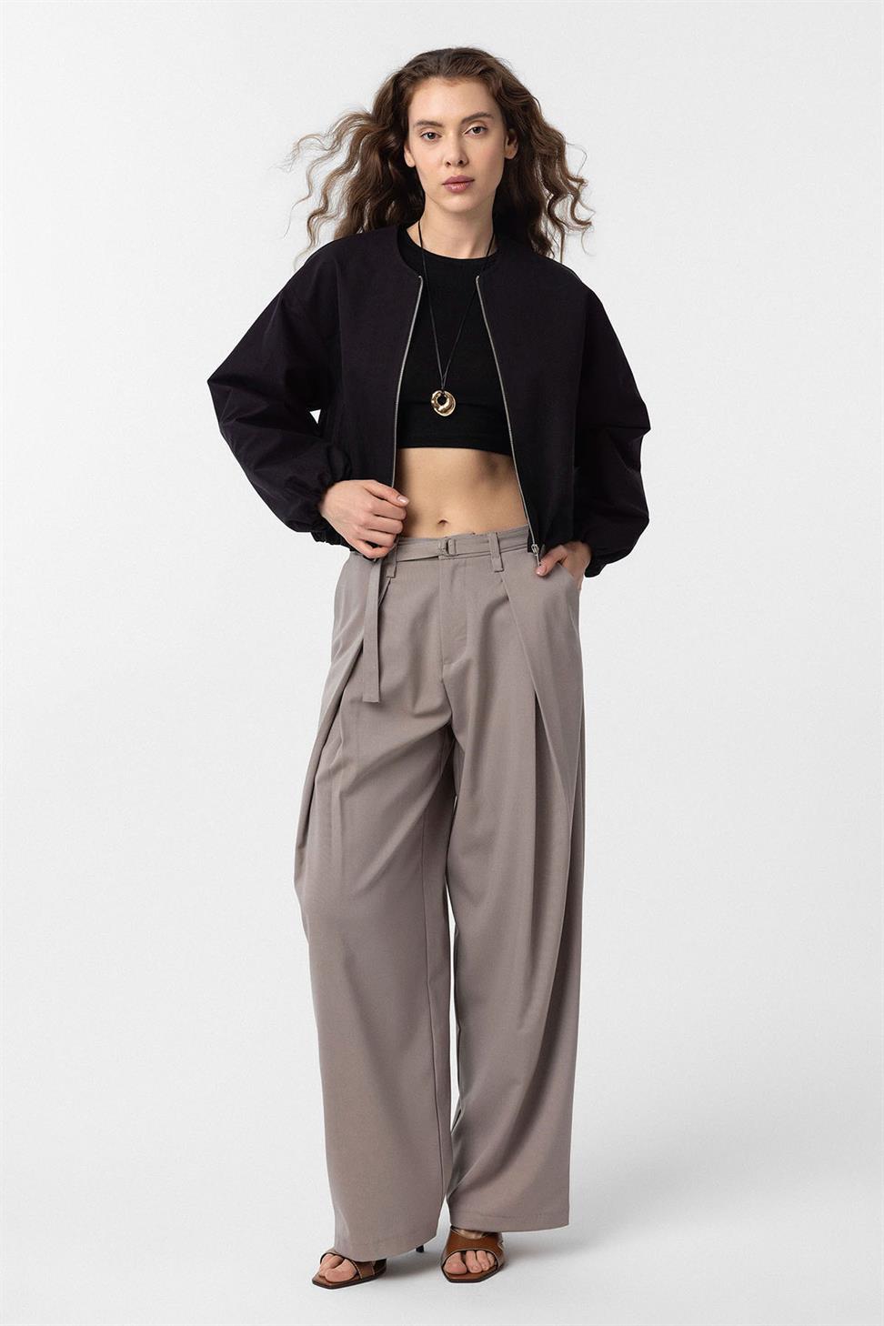 Antioch Siyah Crop Kadın Bomber Mont