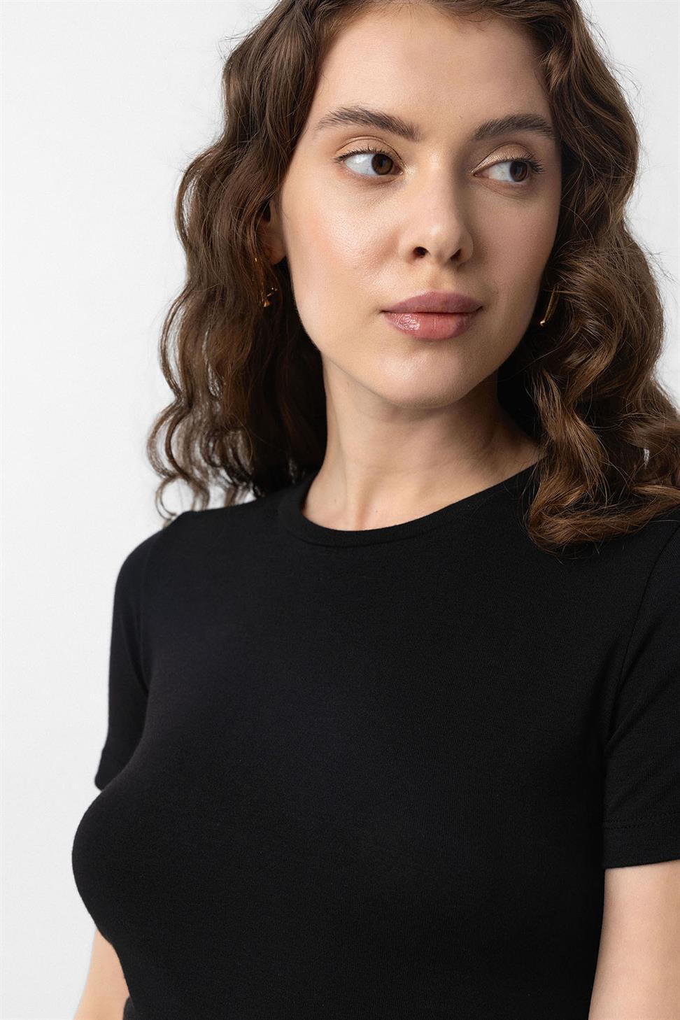 Antioch Siyah Crop Kadın T-Shirt