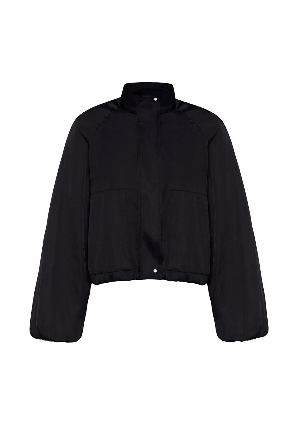 Antioch Siyah Dik Yaka İnce Kadın Bomber Ceket