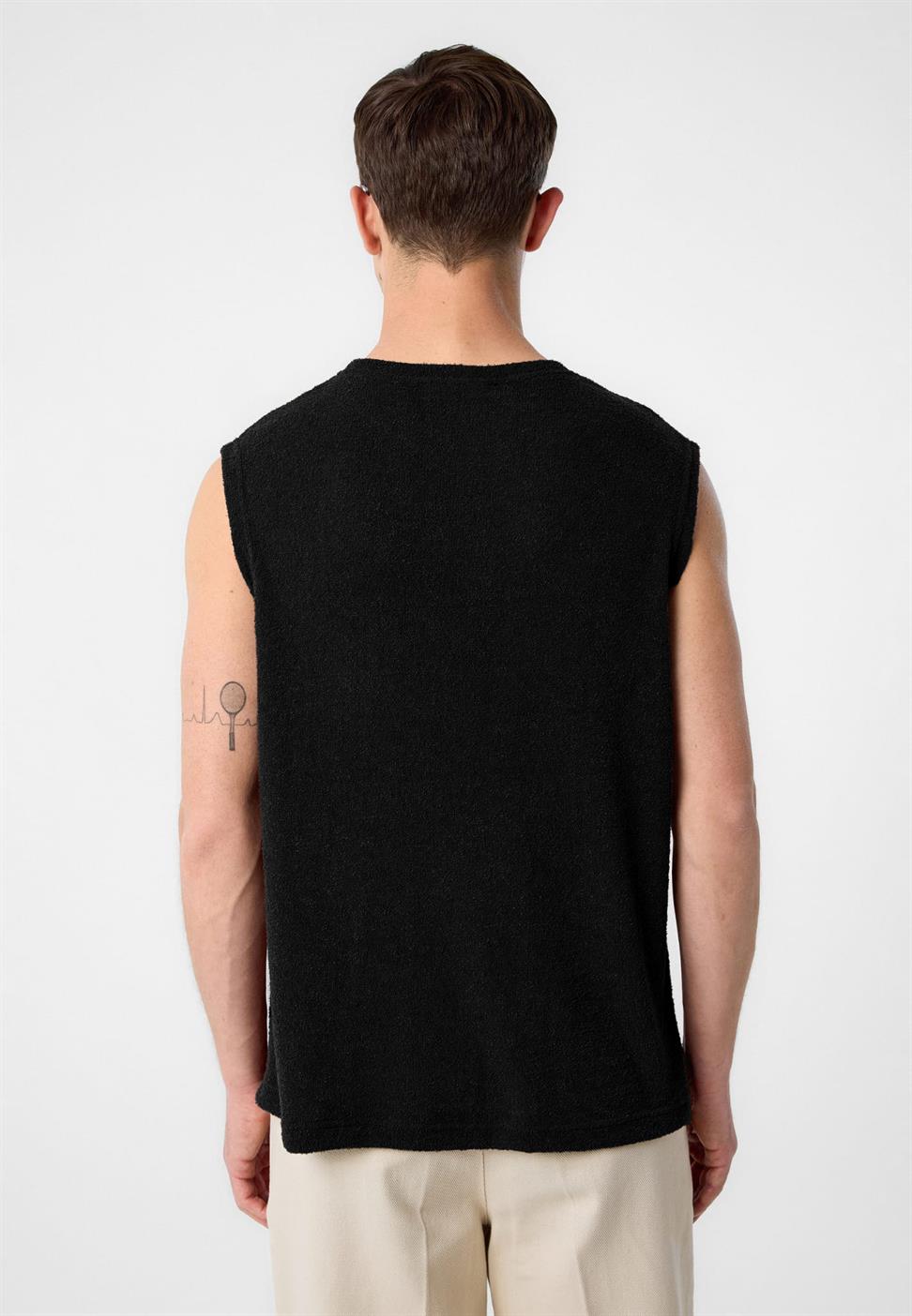 Antioch Siyah Dokulu Erkek Kolsuz T-Shirt