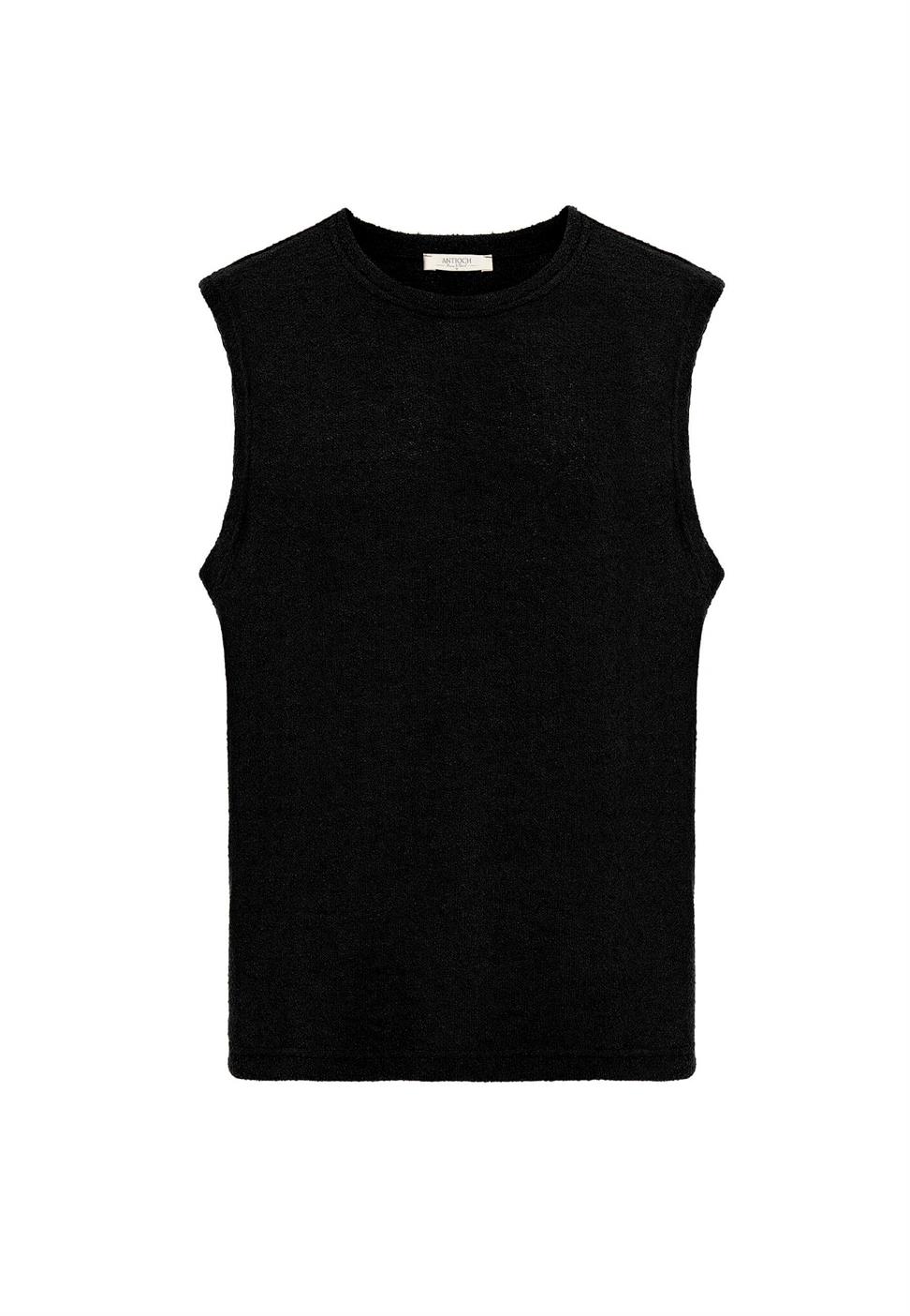 Antioch Siyah Dokulu Erkek Kolsuz T-Shirt