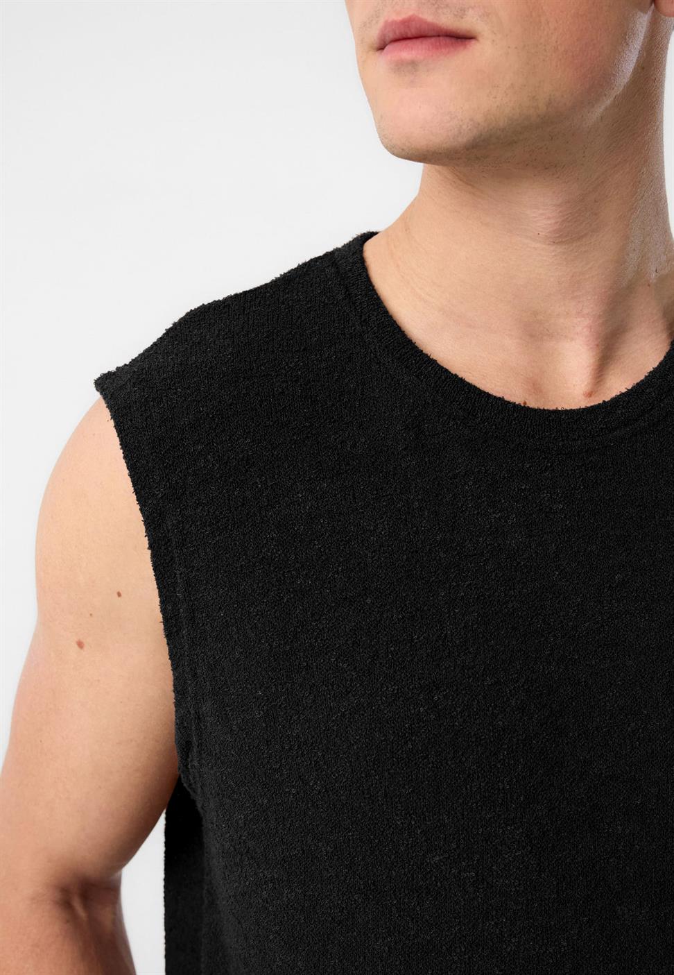 Antioch Siyah Dokulu Erkek Kolsuz T-Shirt