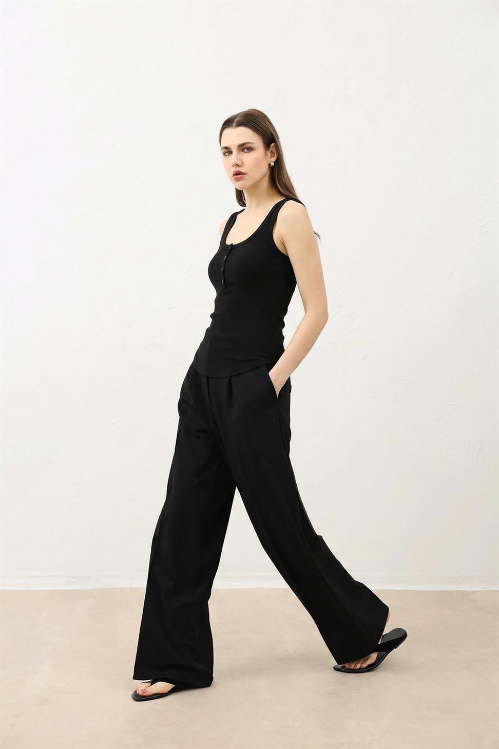 Womens T-Shirt with Button Detail