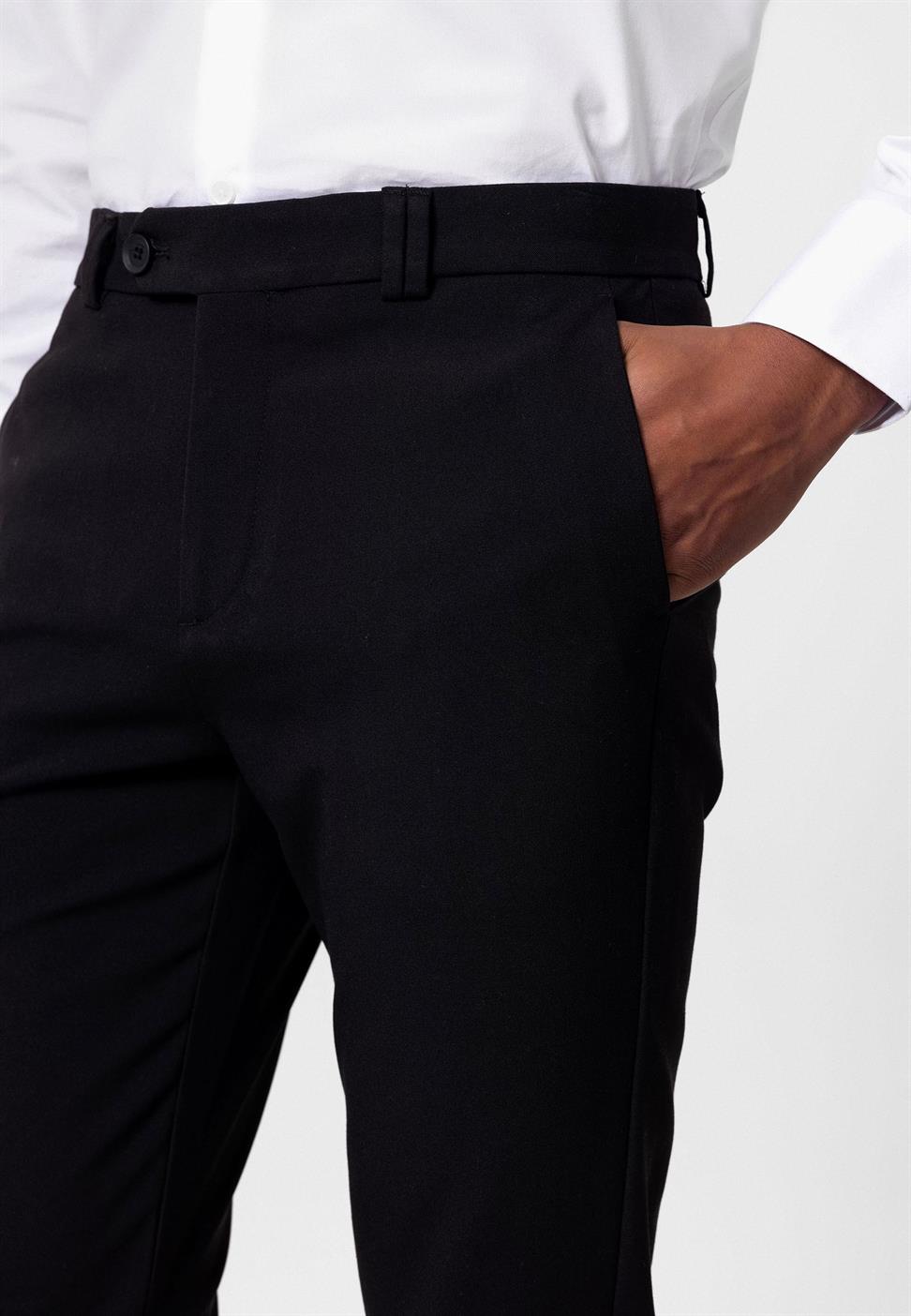 Antioch Siyah Erkek Slim Fit Kumaş Pantolon