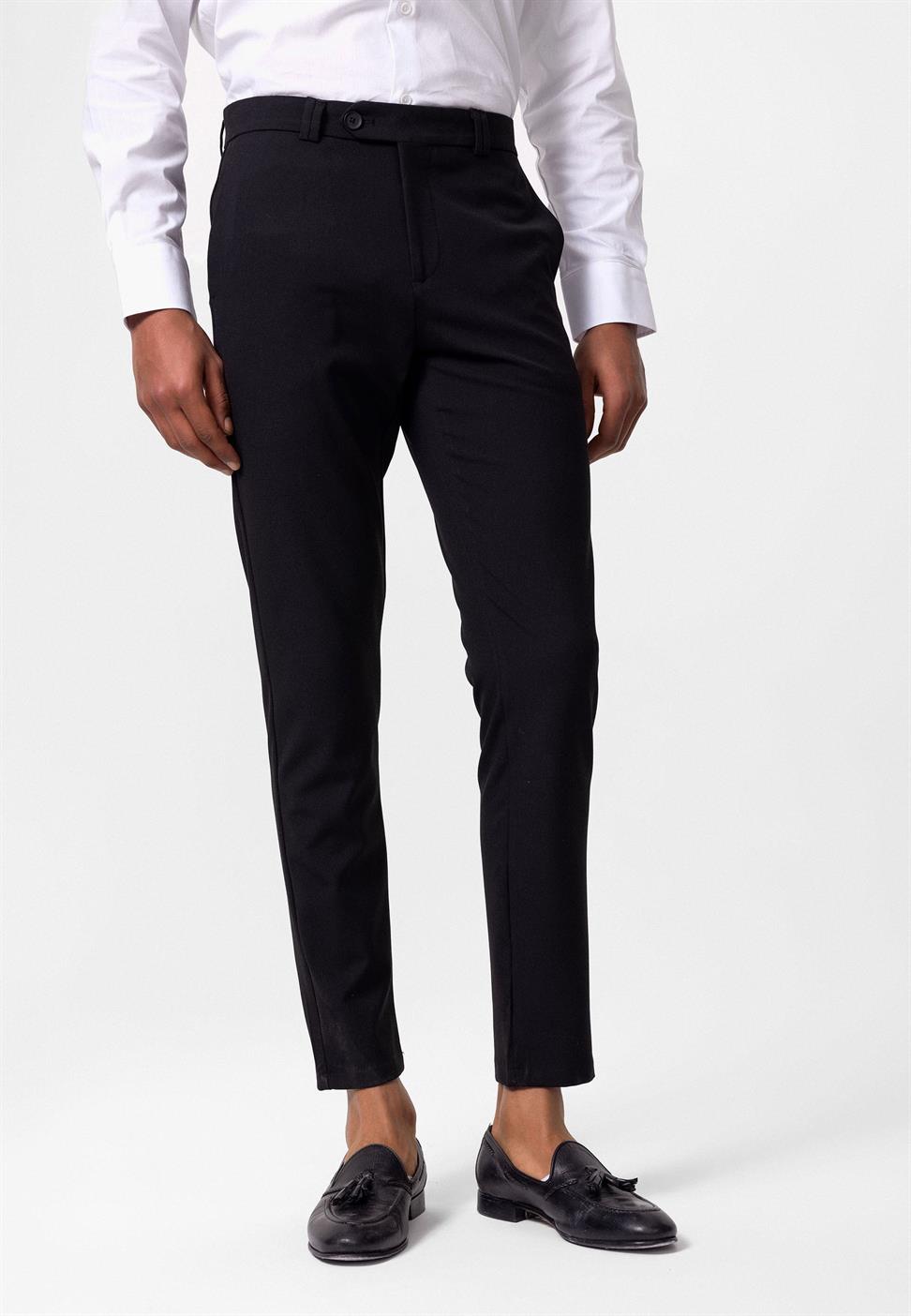 Antioch Siyah Erkek Slim Fit Kumaş Pantolon