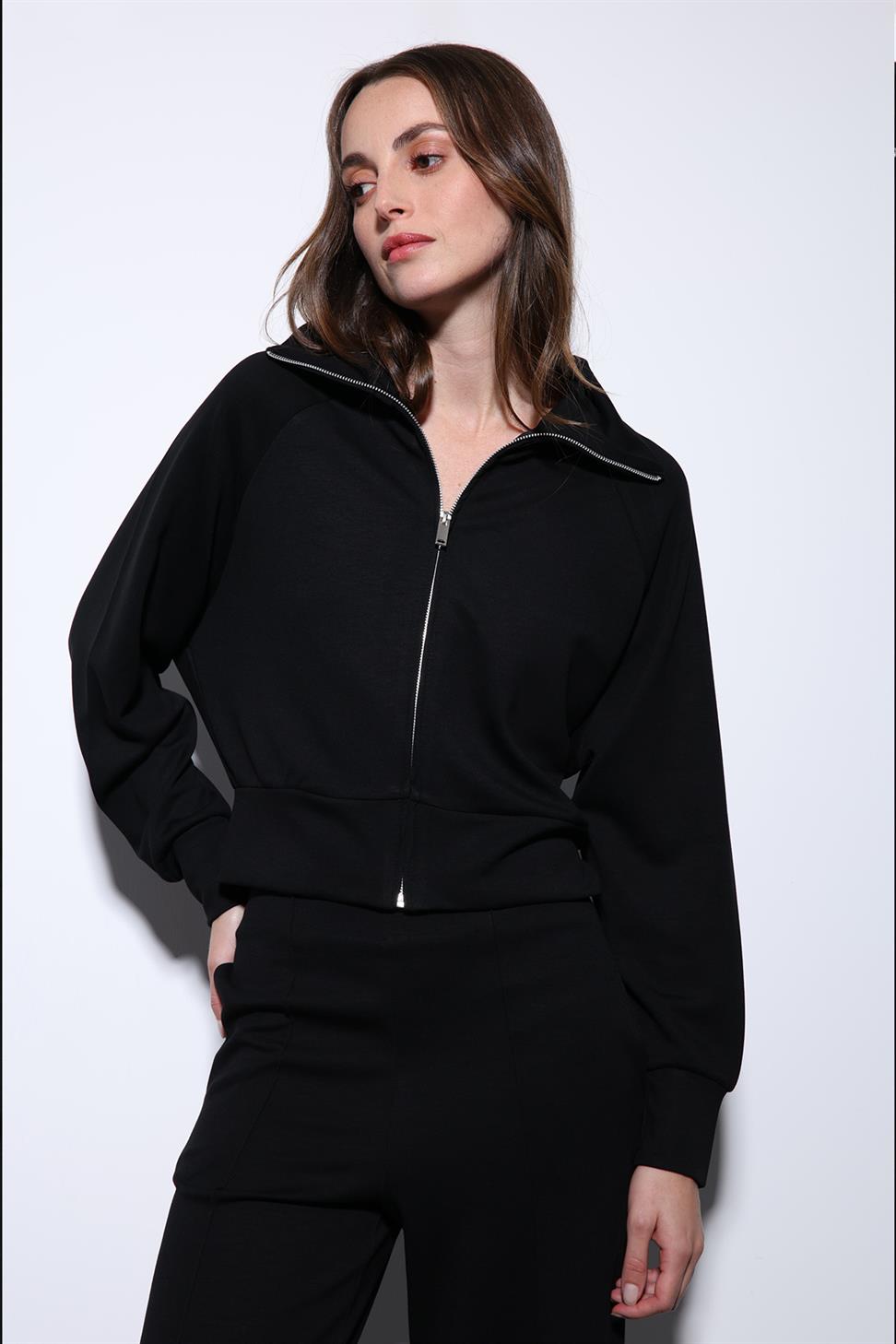 Antioch Siyah Fermuarlı Kadın Eşofman Takım