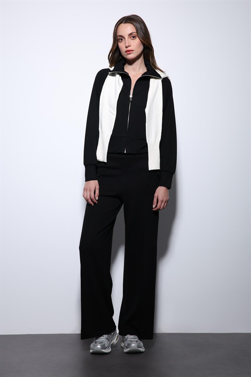 Antioch Siyah Fermuarlı Kadın Eşofman Takım