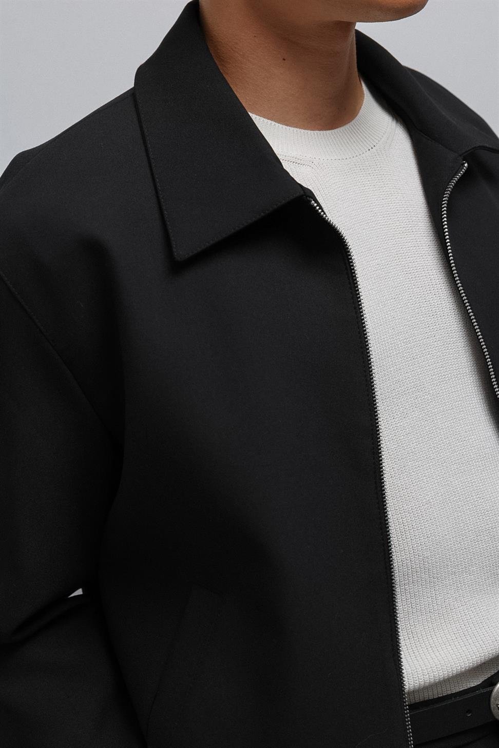 Antioch Siyah Fermuarlı Mevsimlik Erkek Mont