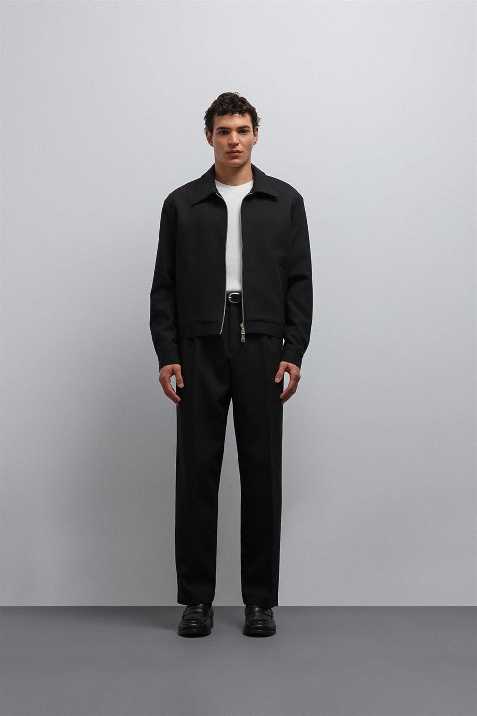 Antioch Siyah Fermuarlı Mevsimlik Erkek Mont