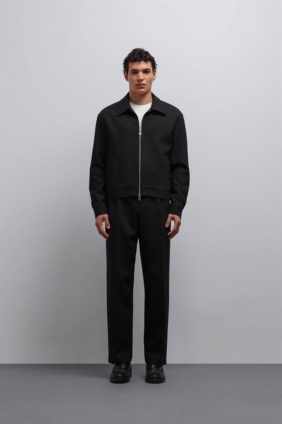 Antioch Siyah Fermuarlı Mevsimlik Erkek Mont