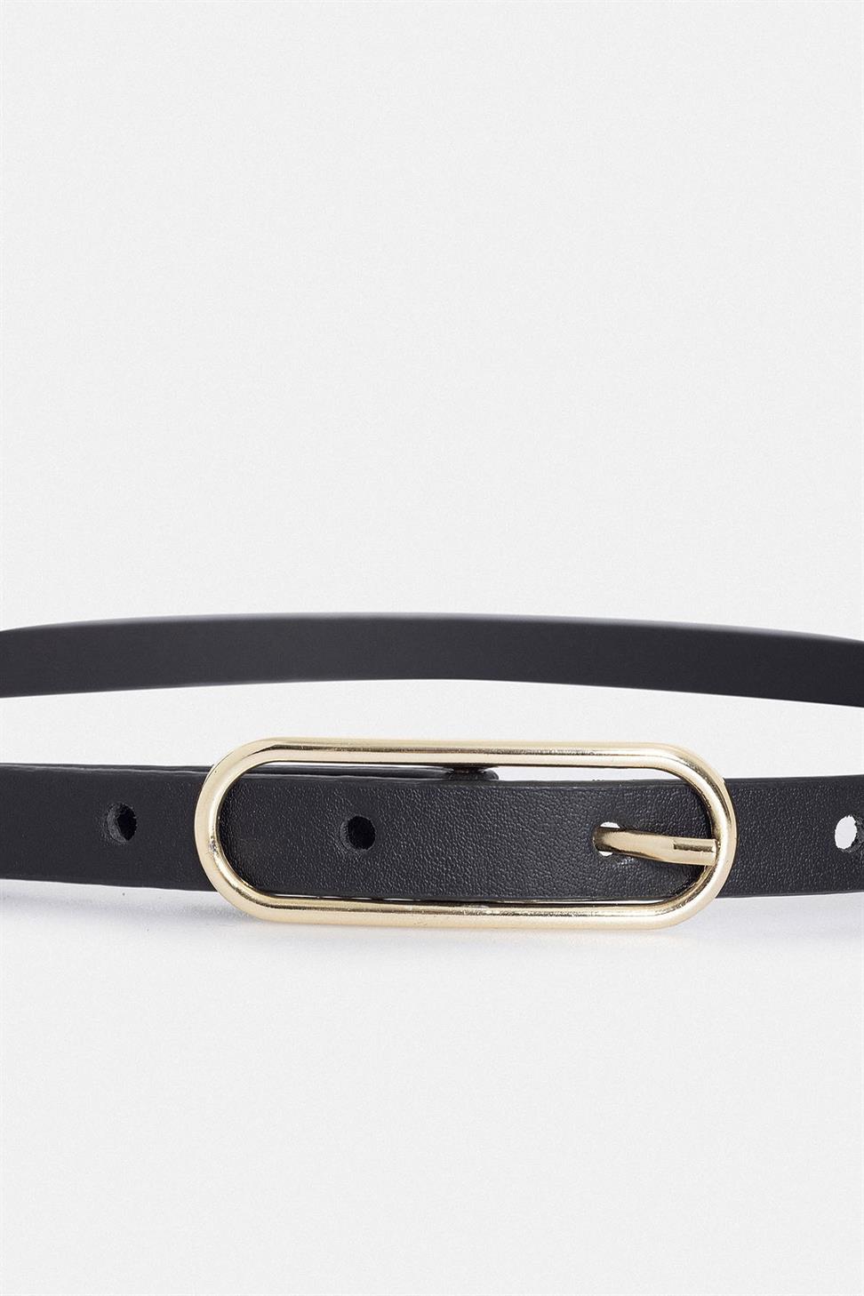 Antioch Siyah İnce Kadın Kemer