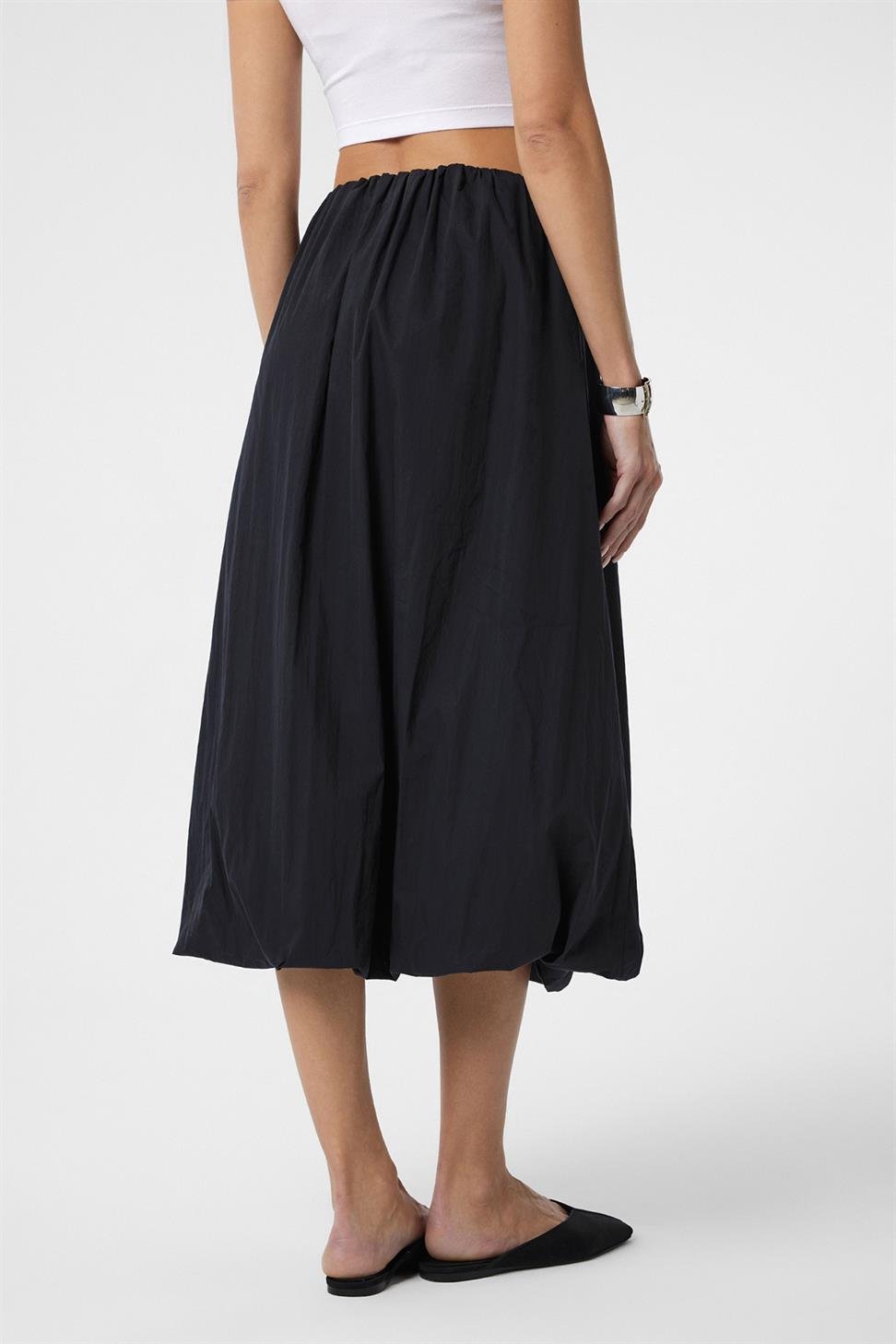 Antioch Siyah Kadın Balon Midi Etek