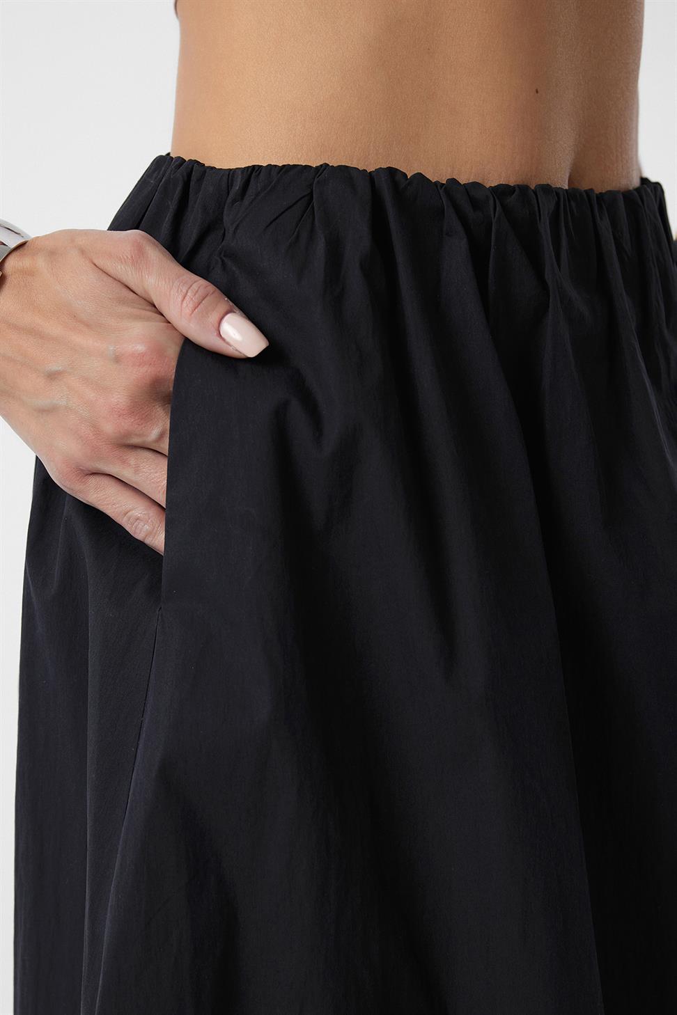 Antioch Siyah Kadın Balon Midi Etek