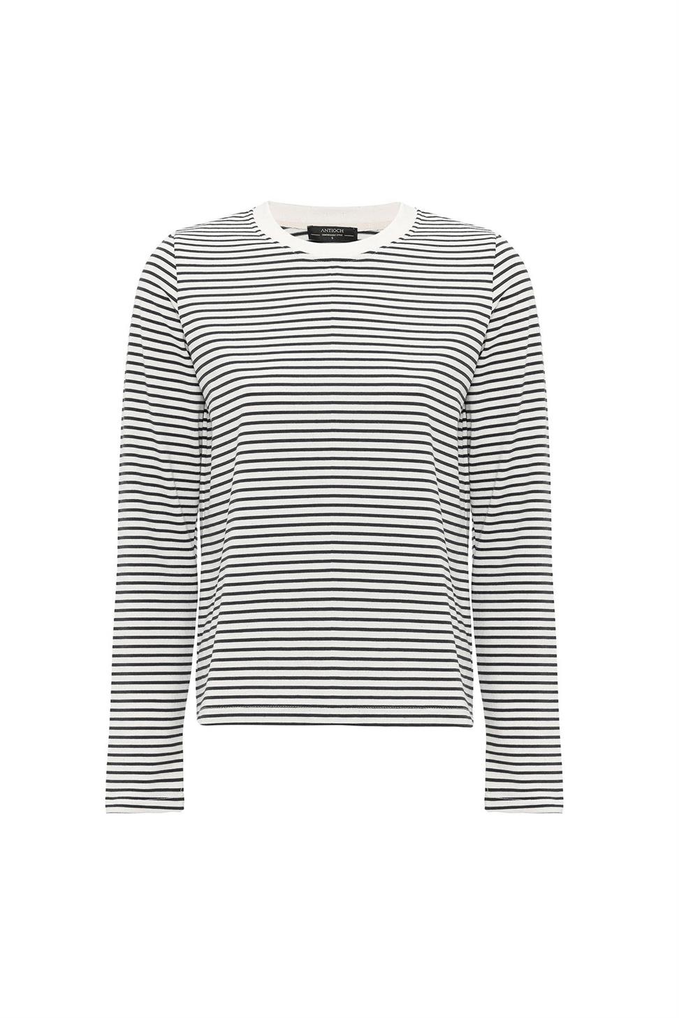 Antioch Siyah Kadın Çizgili Mevsimlik Kazak