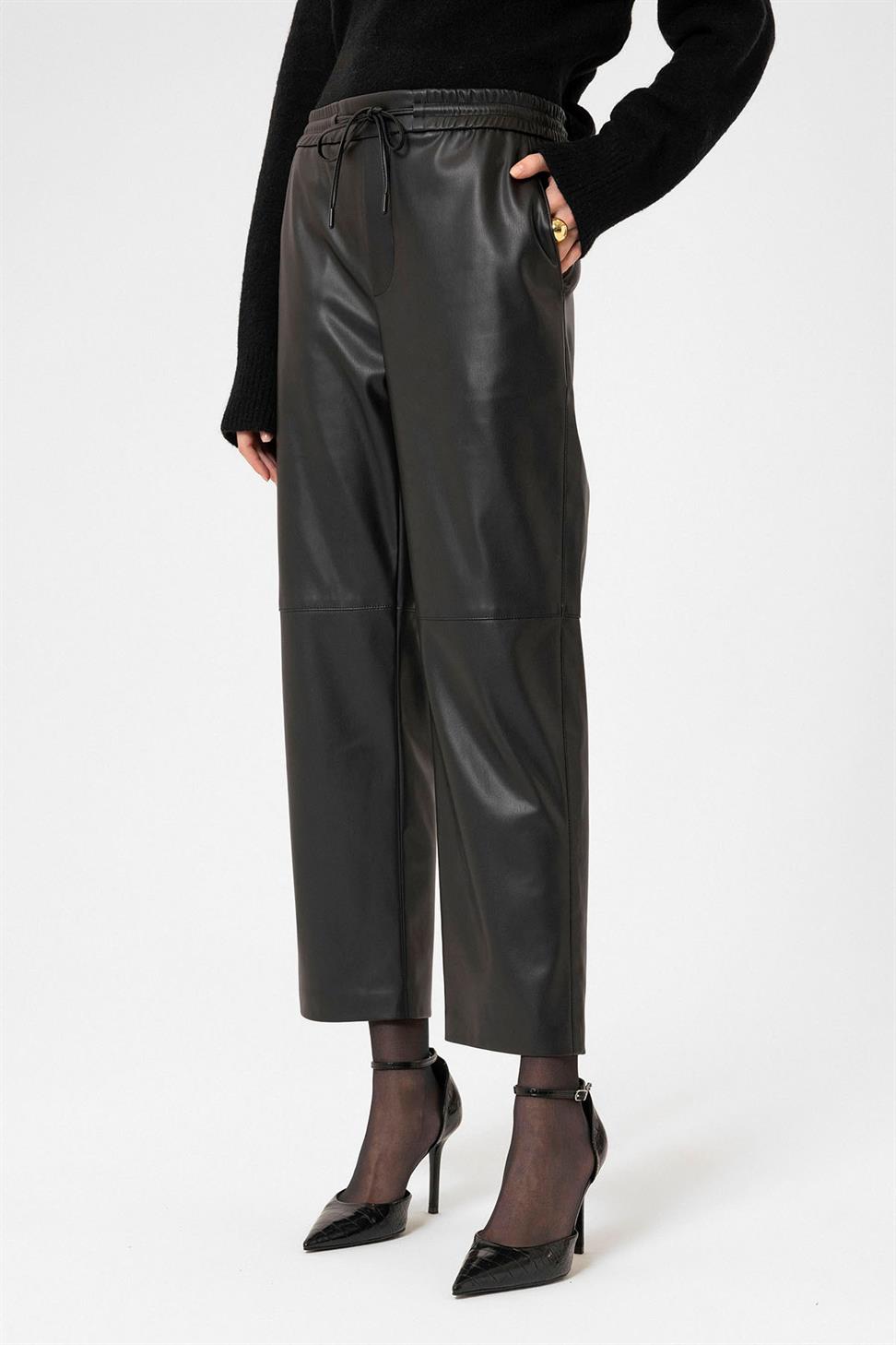 Antioch Siyah Kadın Suni Deri Pantolon