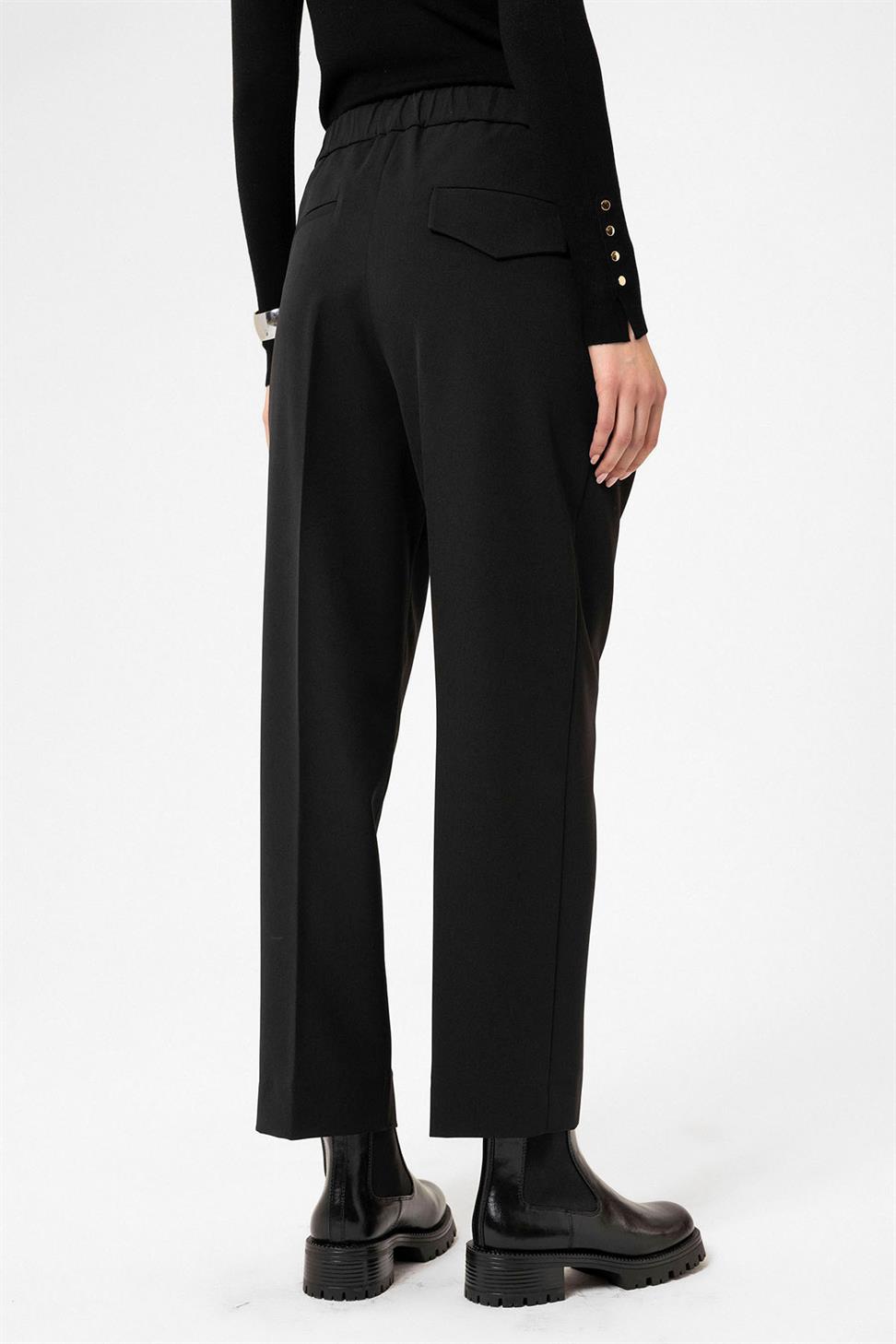 Antioch Siyah Kadın Yüksek Bel Straight Fit Kısa Pantolon