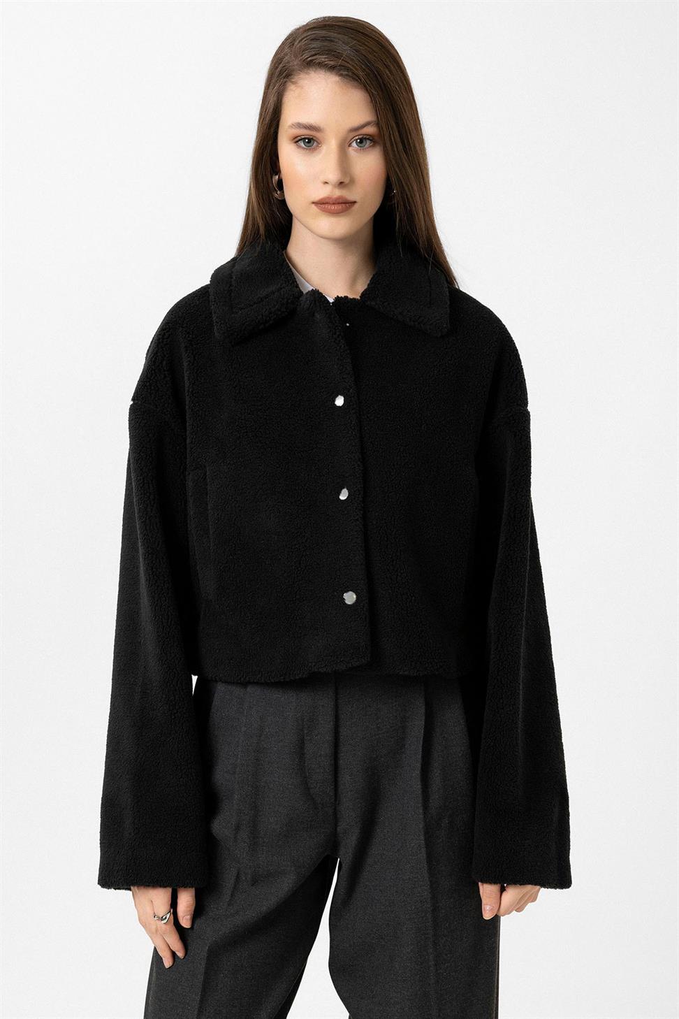 Antioch Siyah Kadın Yumuşak Dokulu Mont