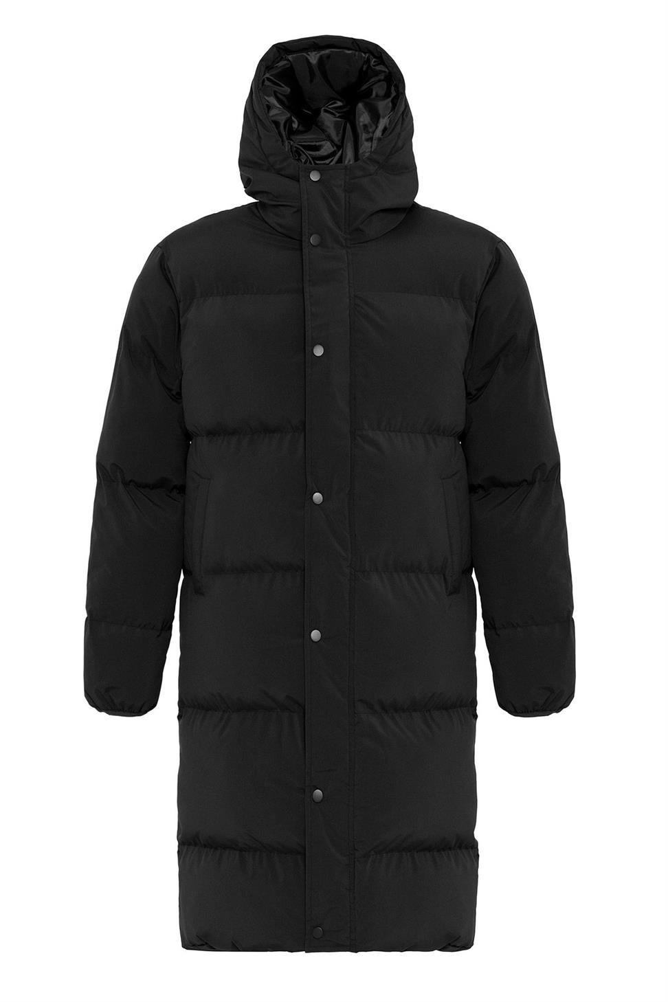 سترة منتفخة طويلة مقنعين