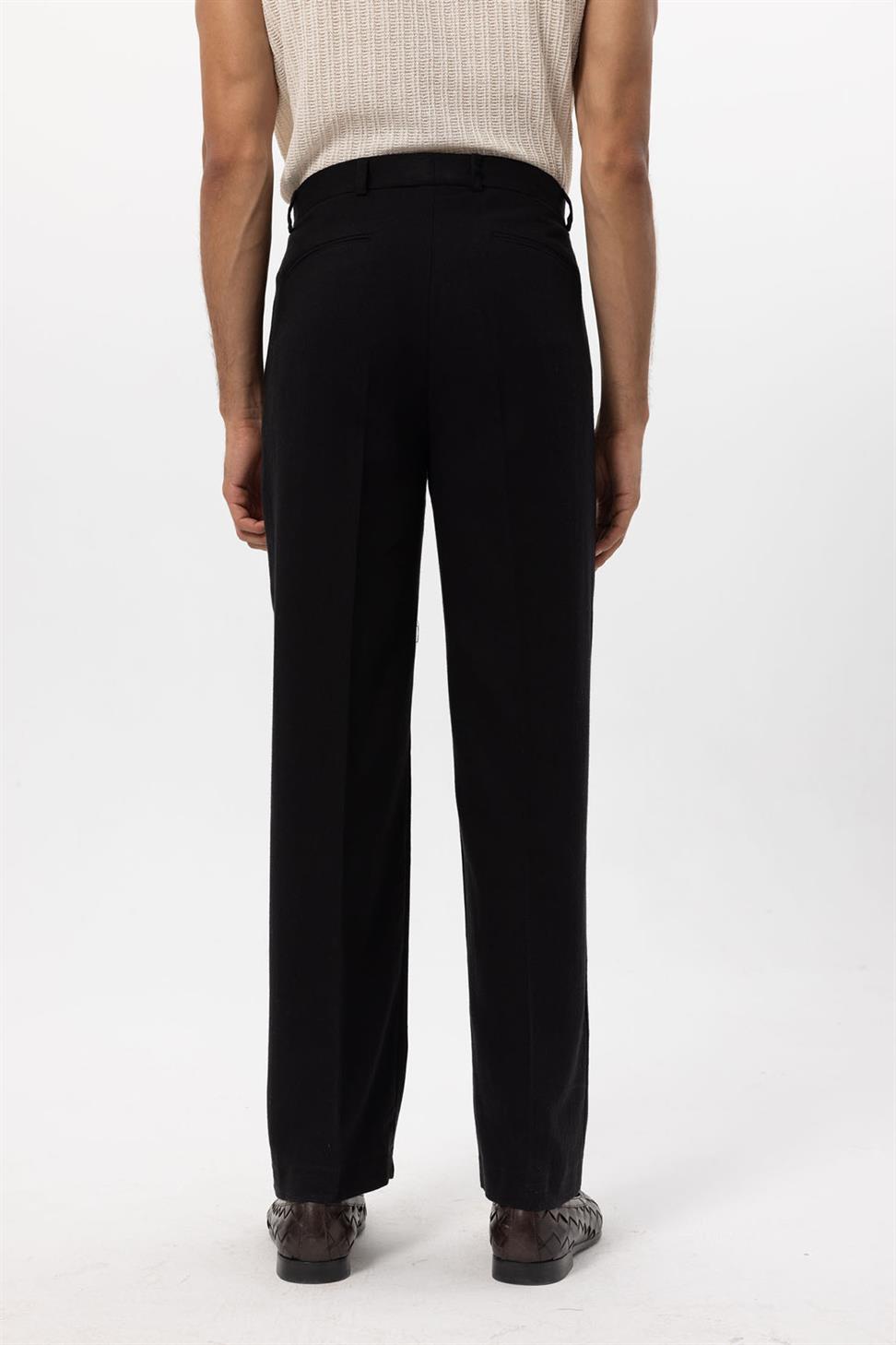 بنطلون رجالي فضفاض من مزيج الكتان للرجال