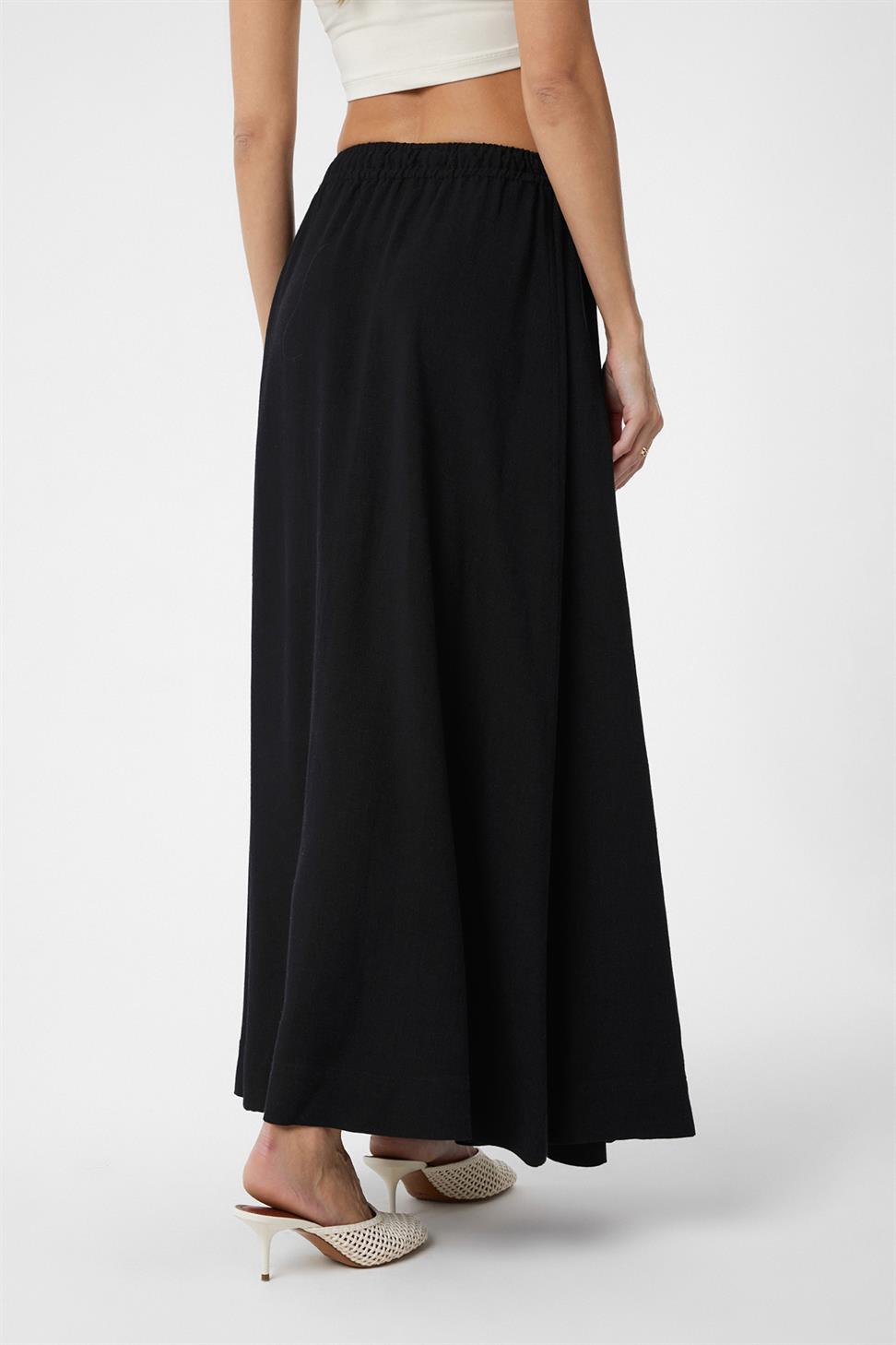 Womens Long Skirt with Linen Blend
