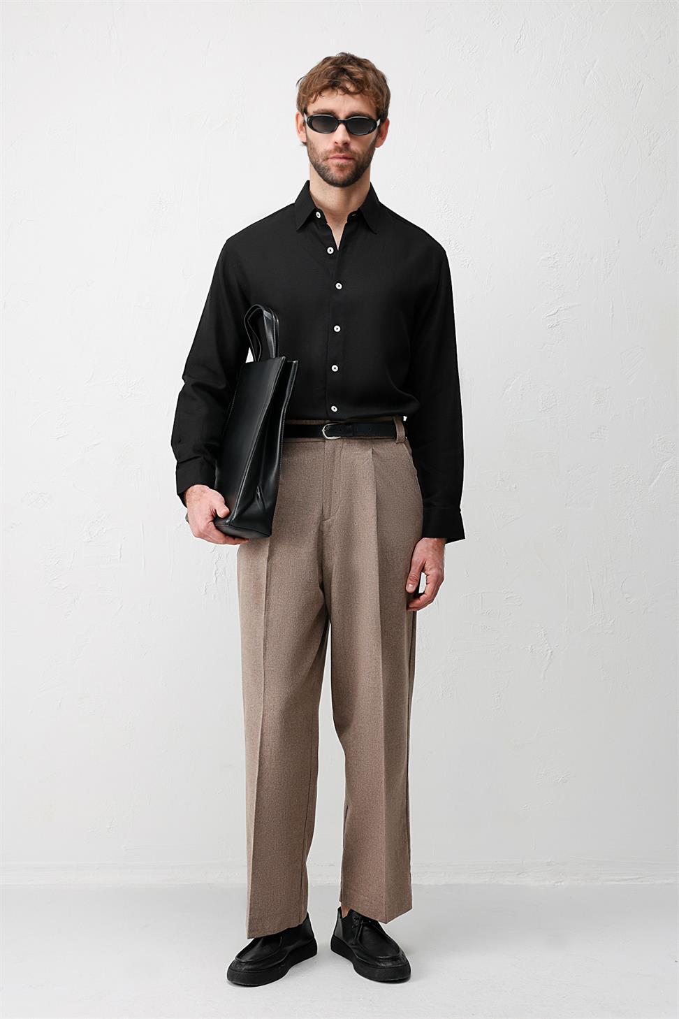 Relax Fit Mens Shirt with Linen Blend
