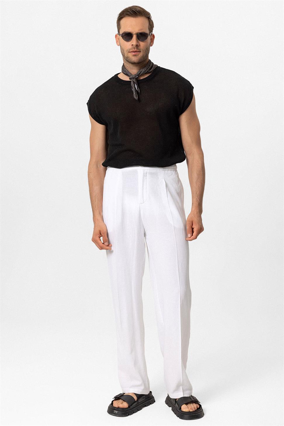 تي شيرت رجالي مخرم بدون أكمام للرجال