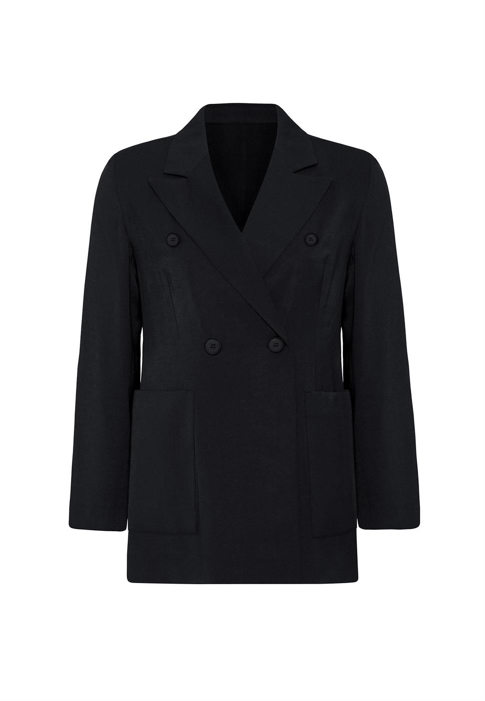 Antioch Siyah Kruvaze Kadın Blazer Ceket