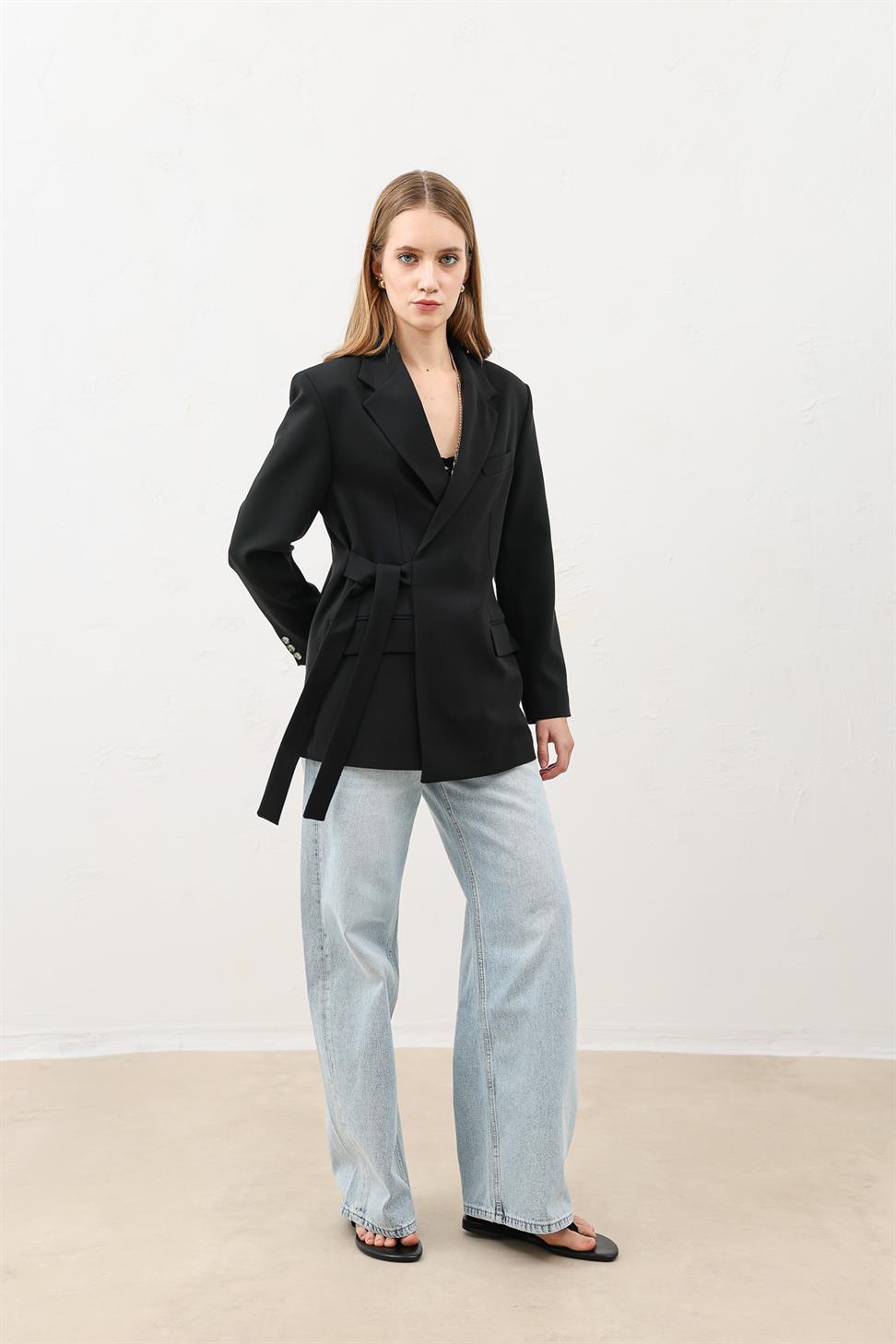 Belted Womens Blazer