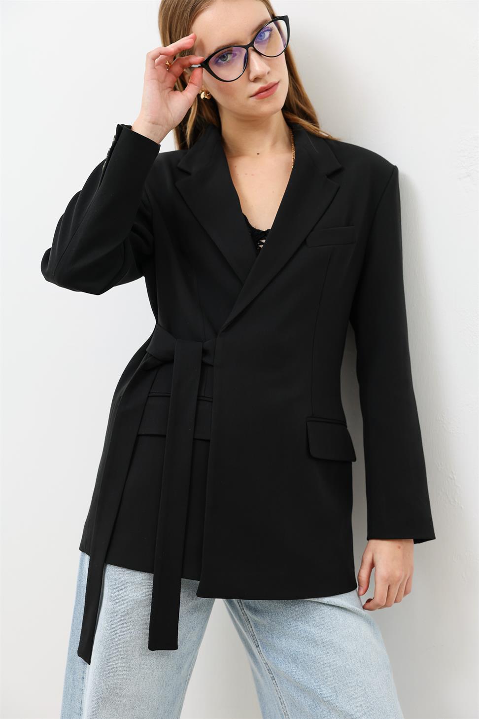 Belted Womens Blazer