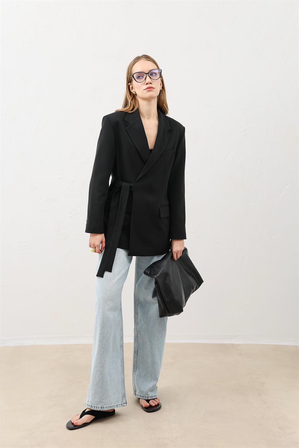Belted Womens Blazer