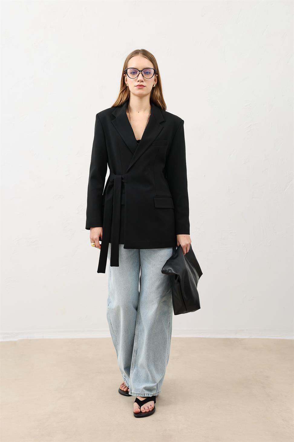 Belted Womens Blazer