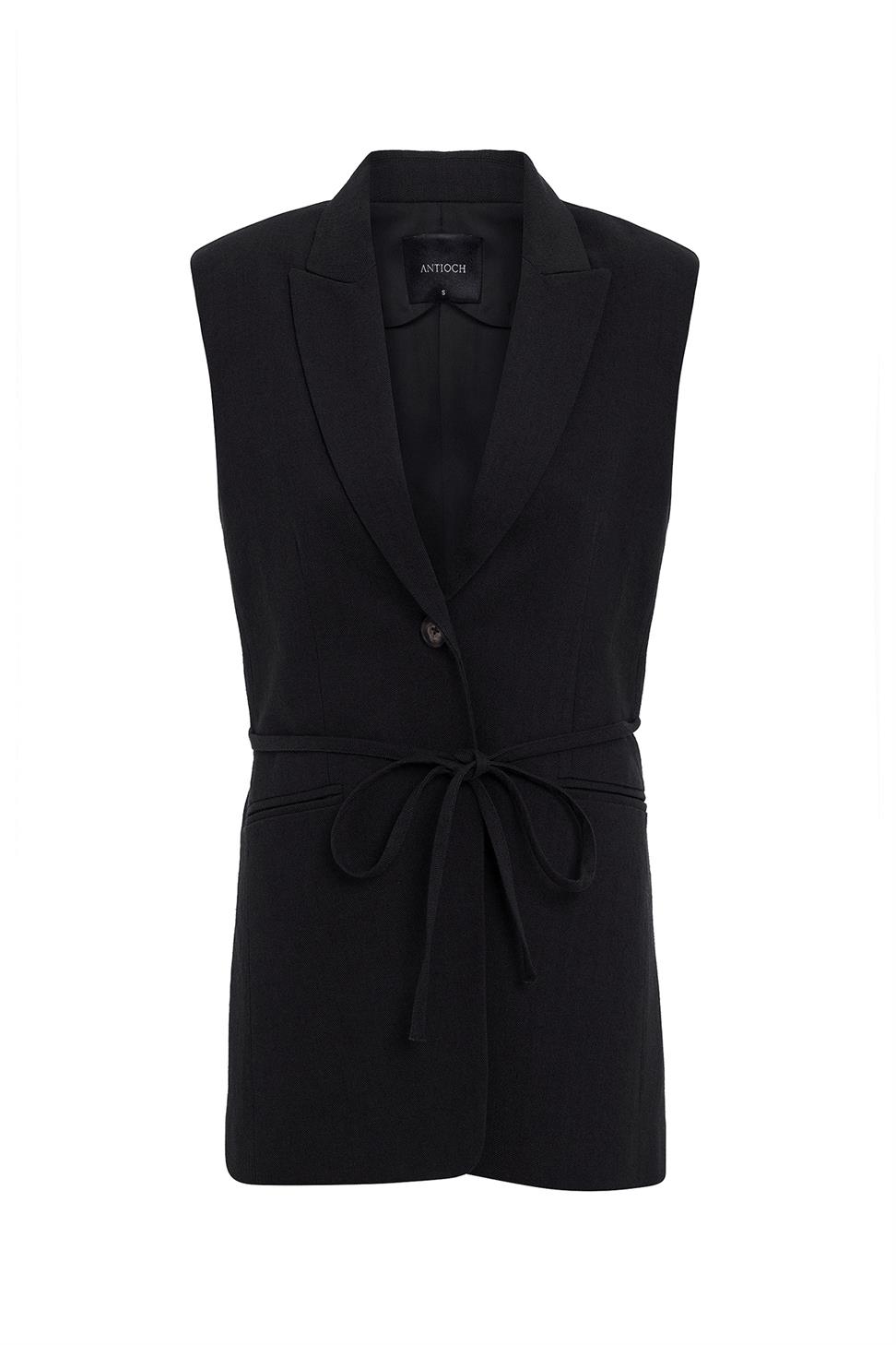 Antioch Siyah Kuşaklı Kadın Yelek