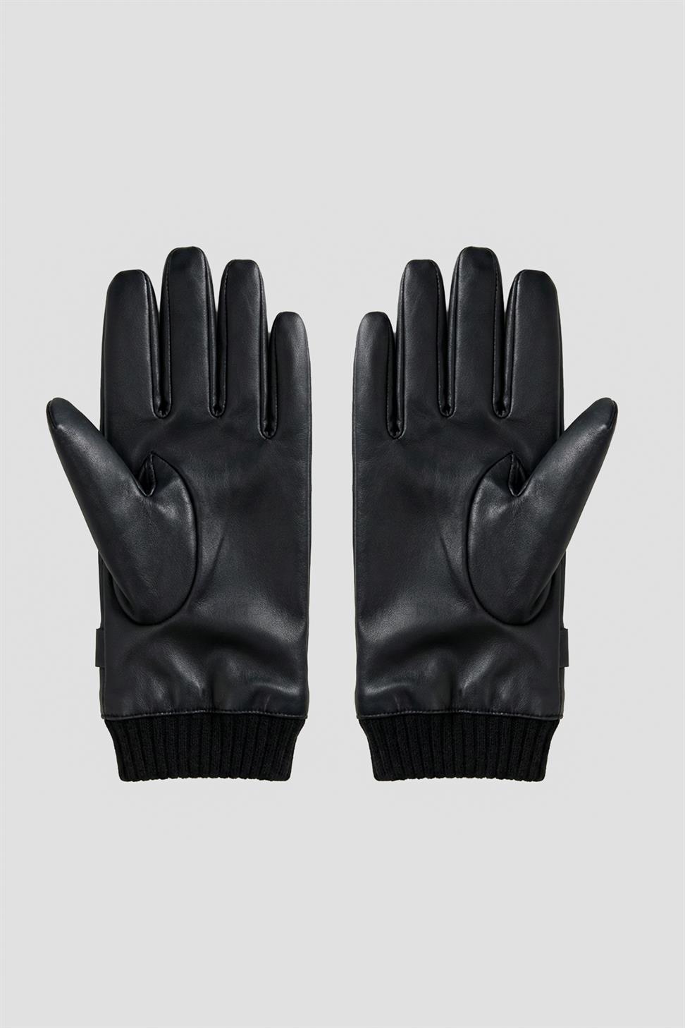 Antioch Siyah Lastikli Suni Deri Eldiven