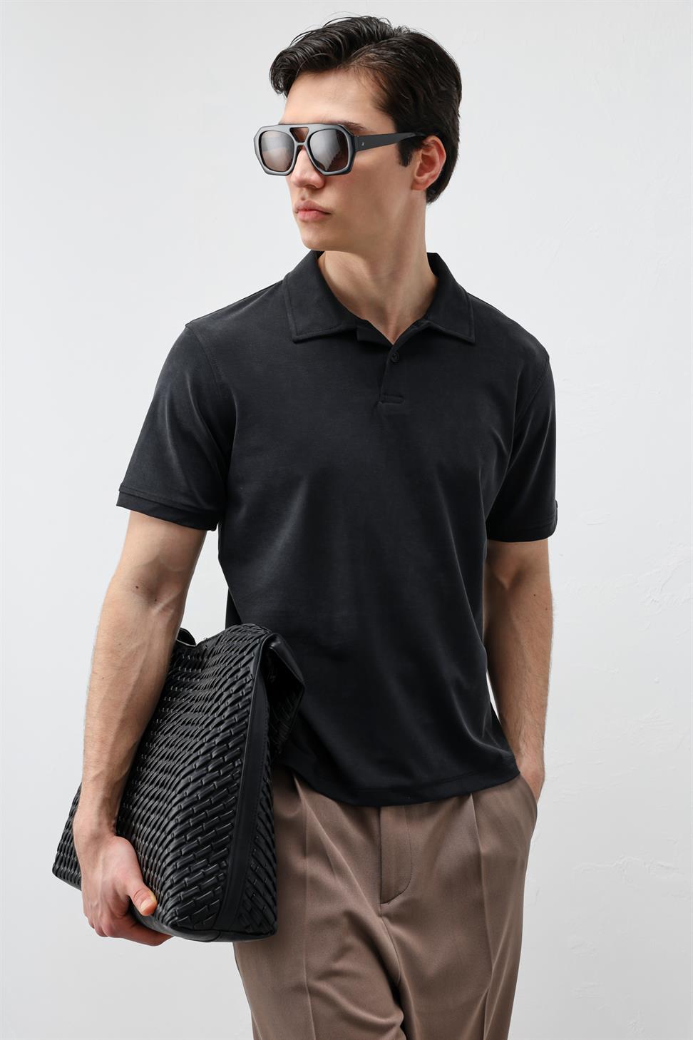 Mens Lyocell-Blend Polo Shirt