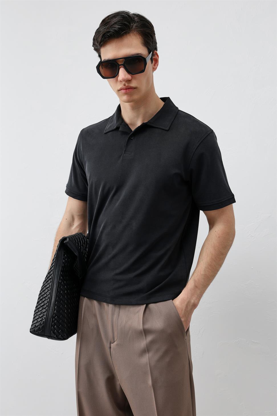 Mens Lyocell-Blend Polo Shirt