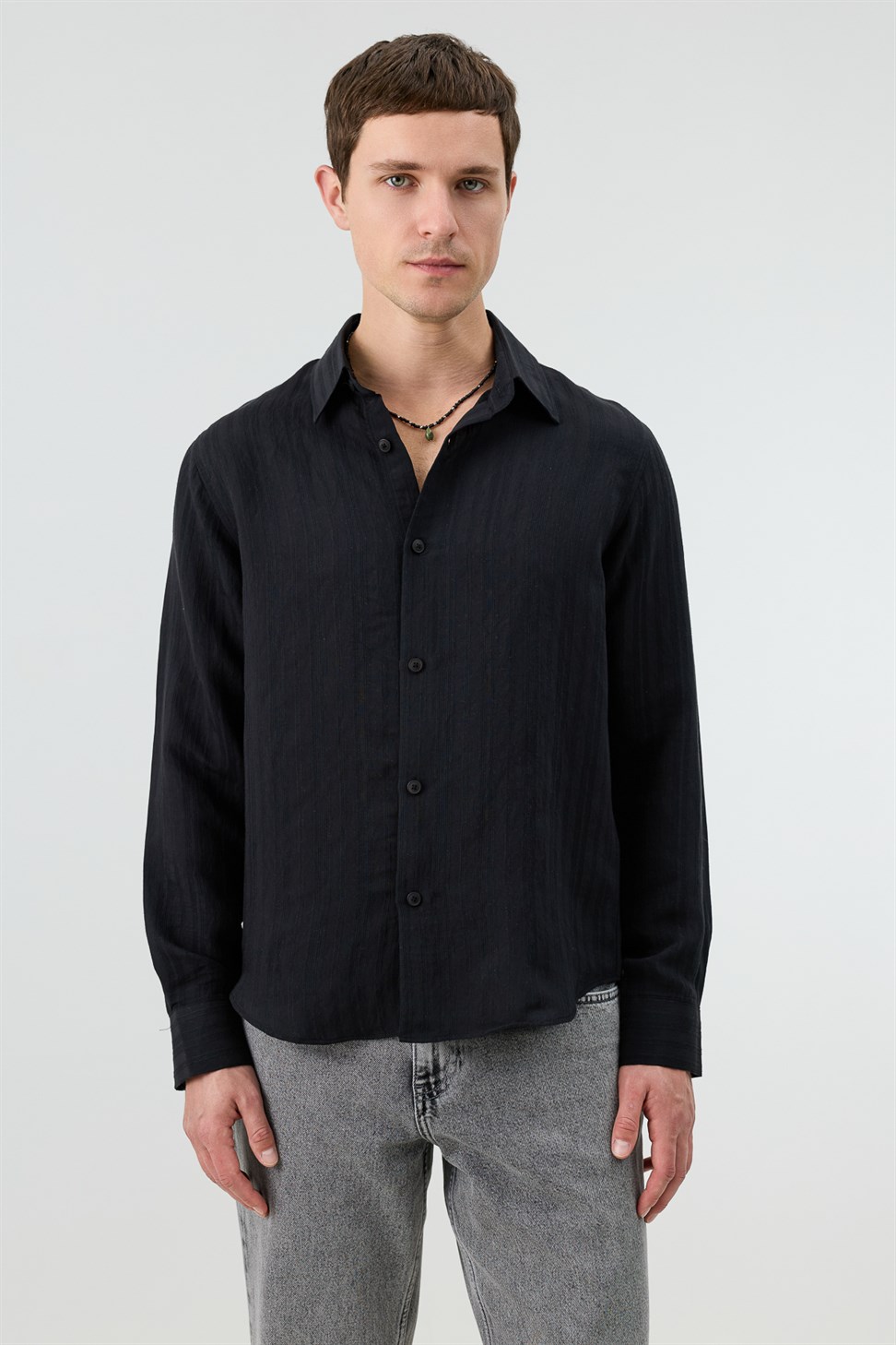 Mens Striped Shirt with Modal Blend