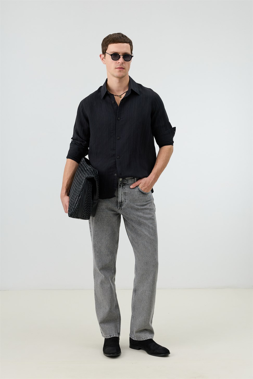 Mens Striped Shirt with Modal Blend